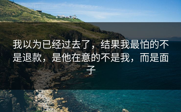 我以为已经过去了,结果我最怕的不是退款,是他在意的不是我,而是面子 我以为已经过去了,结果我最怕的不是退款,是他在意的不是我,而是面子